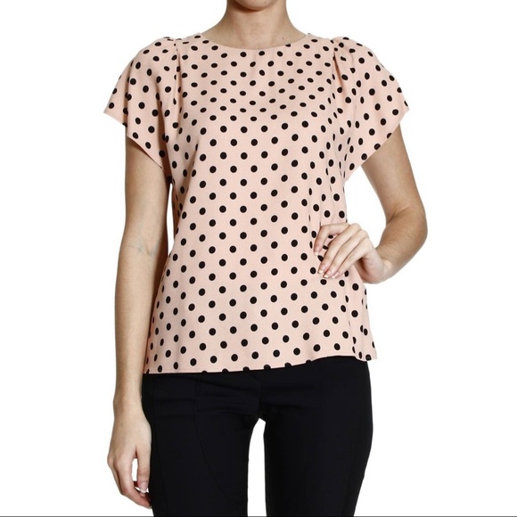 Red VALENTINO Micro Polka Dot Print Blouse, Size 38 IT (US 2) - Picture 1 of 16